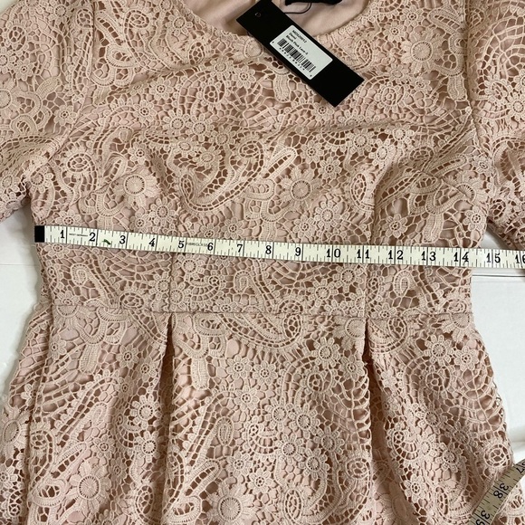 Mikarose Mabel Blush Lace Overlay Modest Dress - Picture 5 of 7